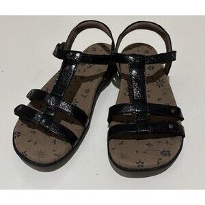 Taos Trophy 2 Black Emboss Leather Strappy Sandals Women’s Size 6 NEW $150